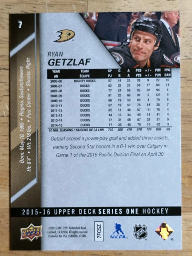 2015-16 Upper Deck #7 Ryan Getzlaf