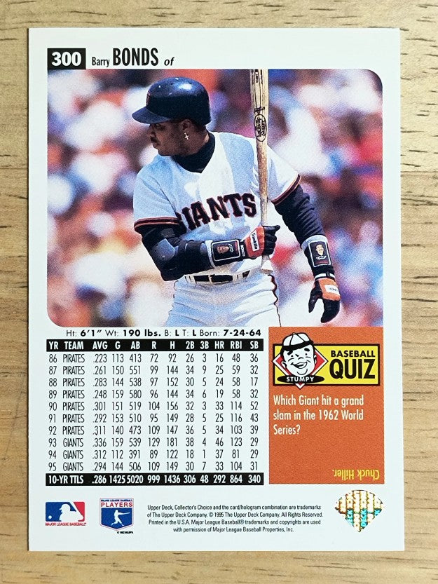 1996 Collector's Choice #300 Barry Bonds