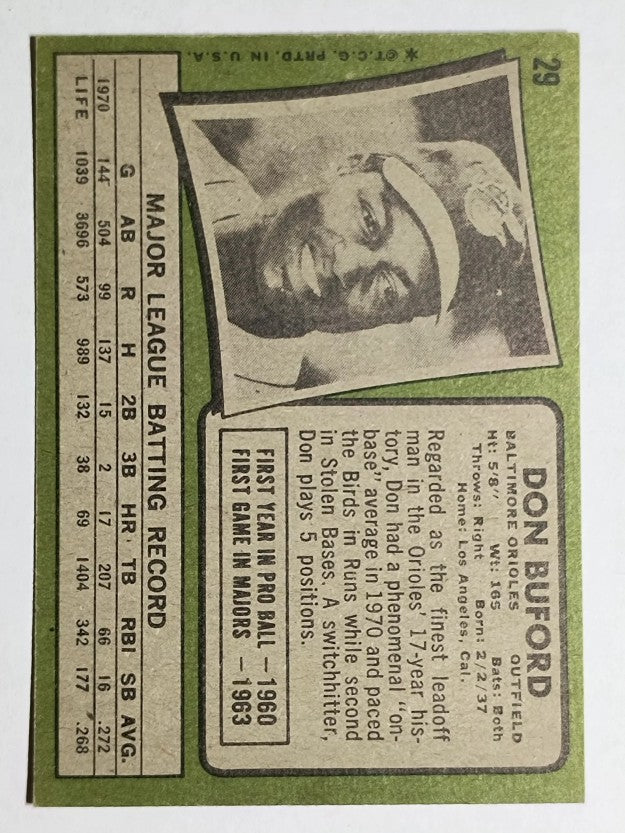 1971 Topps #29 Don Buford (EX)