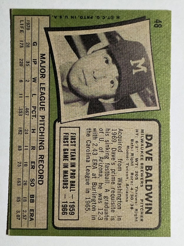 1971 Topps #48 Dave Baldwin (EXMT)