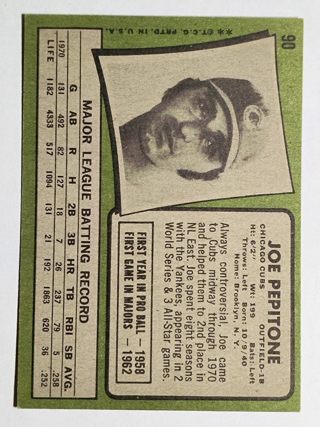1971 Topps #90 Joe Pepitone (EX)