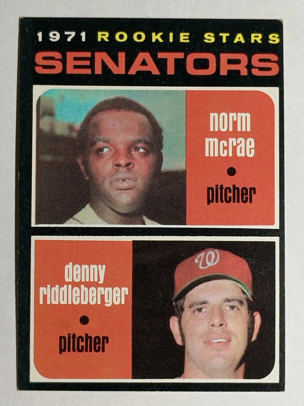 1971 Topps #93 Rookie Stars/Norm McRae/Denny Riddleberger (EX)