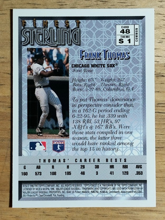 1996 Finest #B48 Frank Thomas B