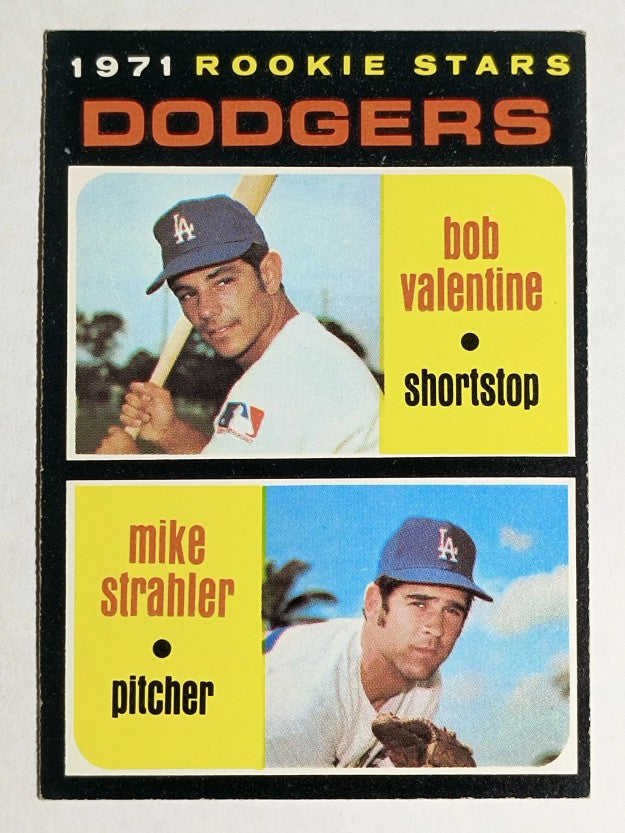1971 Topps #188 Rookie Stars/Bob Valentine RC/Mike Strahler RC (EXMT)