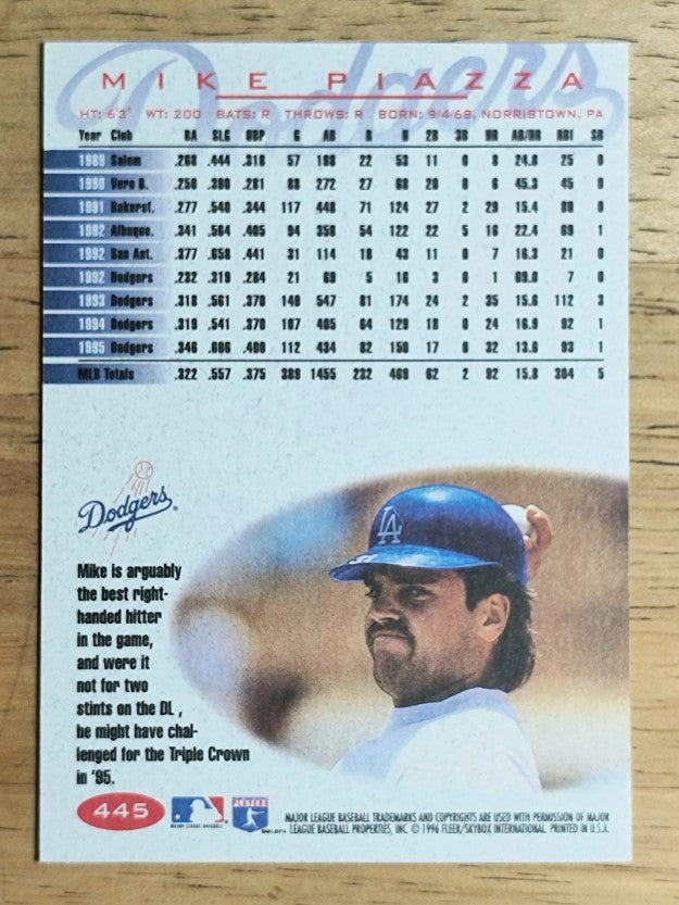 1996 Fleer #445 Mike Piazza