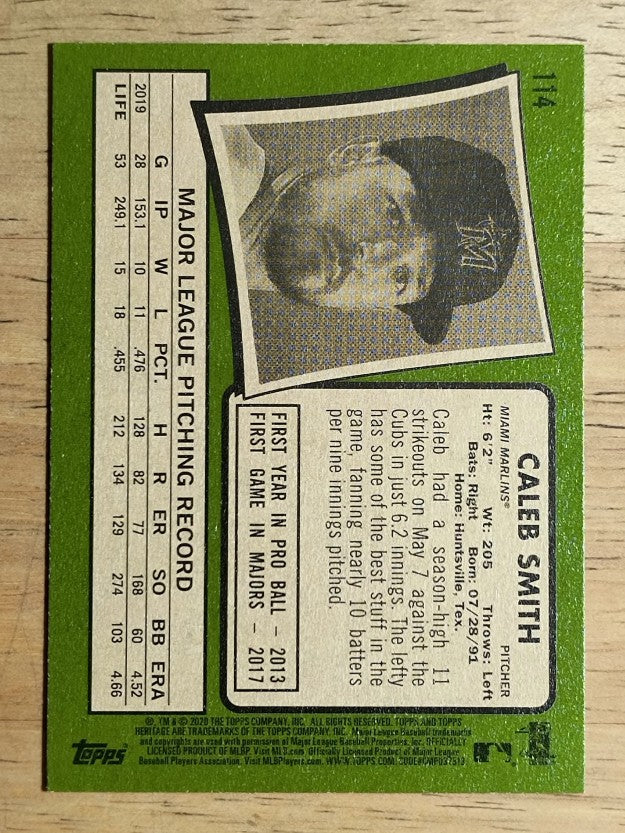 2020 Topps Heritage #114 Caleb Smith
