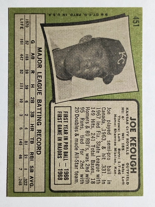 1971 Topps #451 Joe Keough (EXMT)