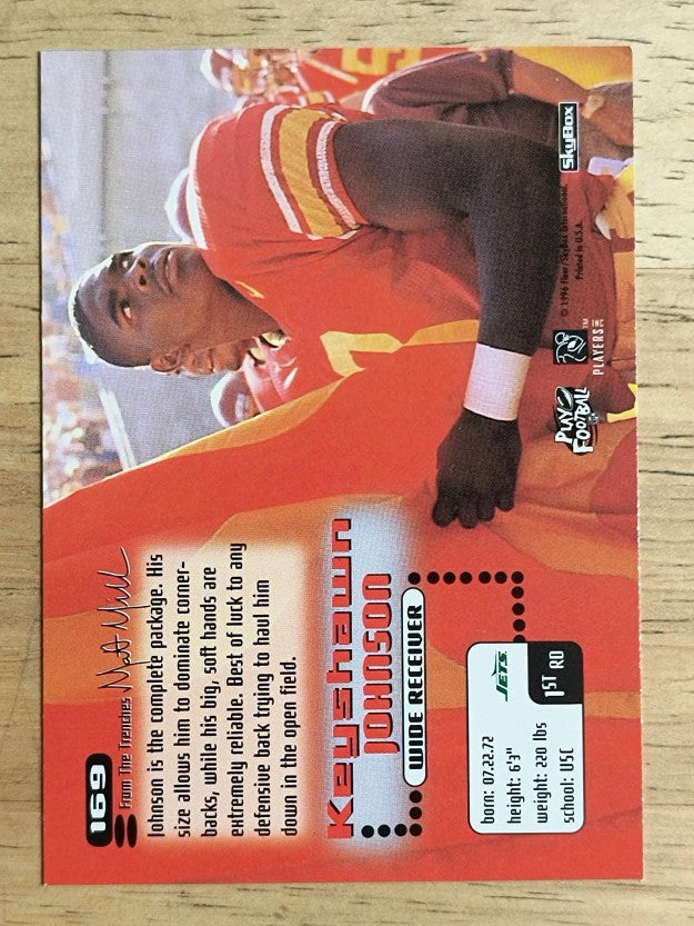 1996 SkyBox Impact #169 Keyshawn Johnson RC