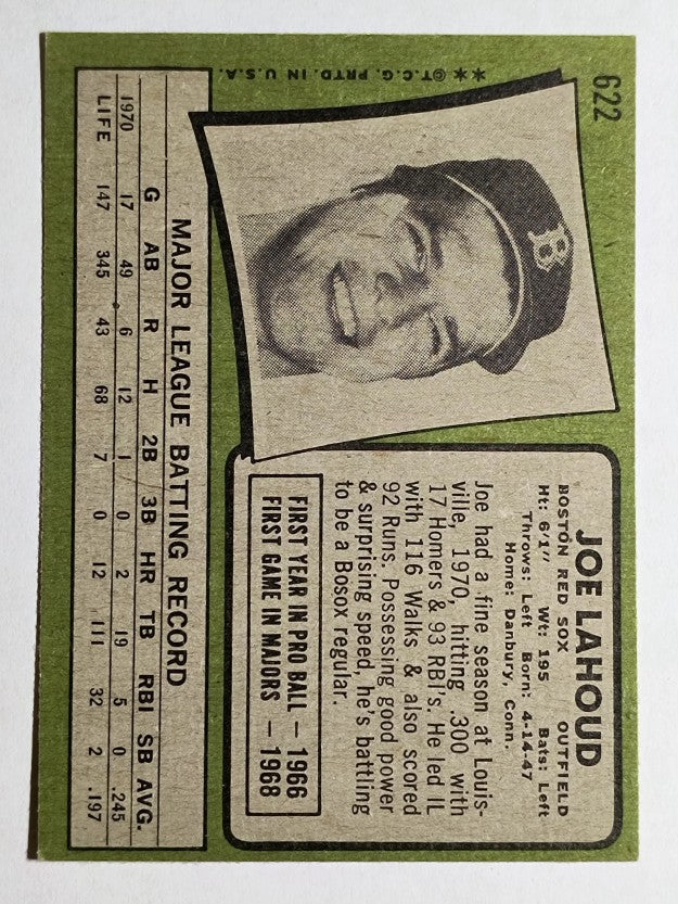 1971 Topps #622 Joe Lahoud (EXMT)