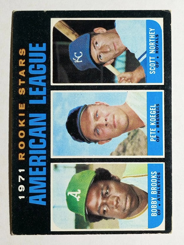 1971 Topps #633 Rookie Stars/Bobby Brooks/Pete Koegel RC/Scott Northey (EX)