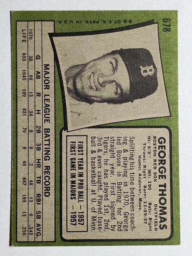 1971 Topps #678 George Thomas (NM)