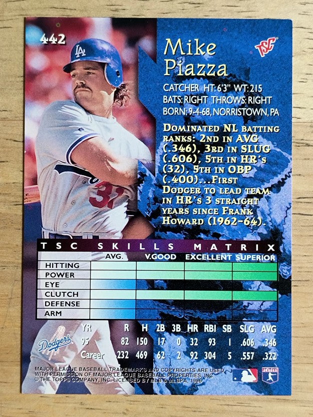 1996 Stadium Club #442 Mike Piazza