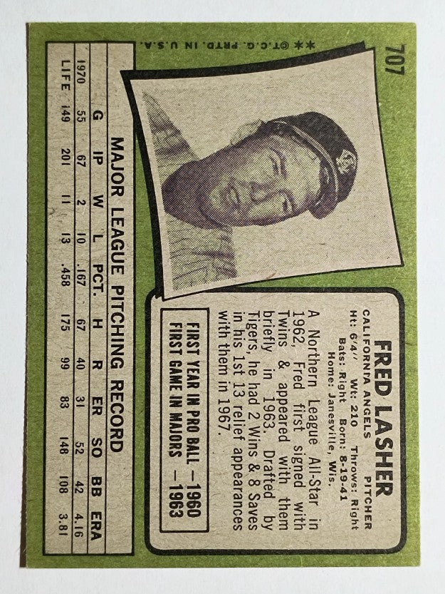 1971 Topps #707 Fred Lasher (EX)