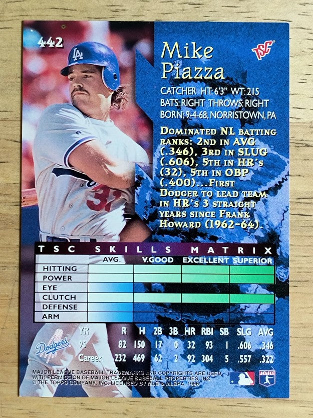 1996 Stadium Club #442 Mike Piazza