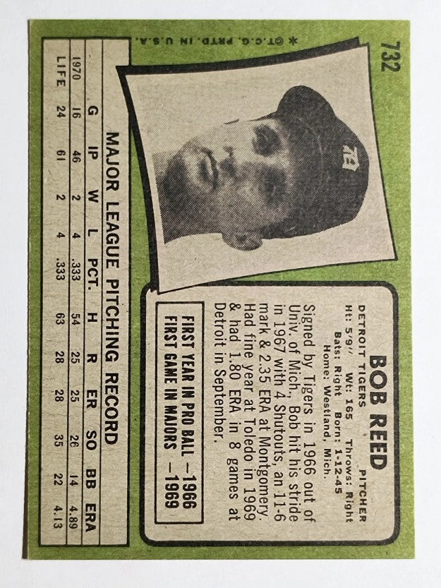 1971 Topps #732 Bob Reed (EXMT)
