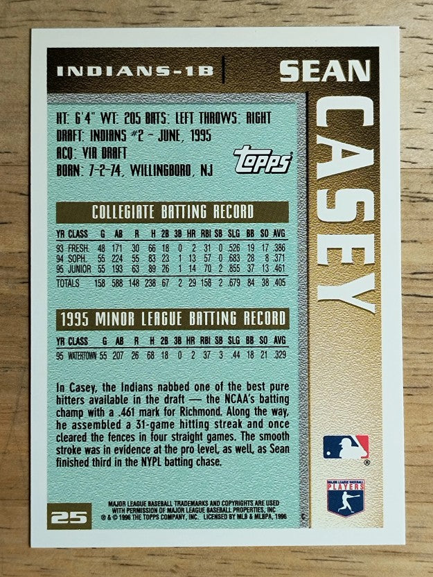 1996 Topps #25 Sean Casey RC