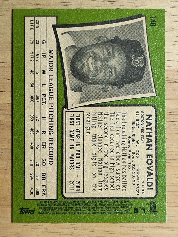2020 Topps Heritage #140 Nathan Eovaldi