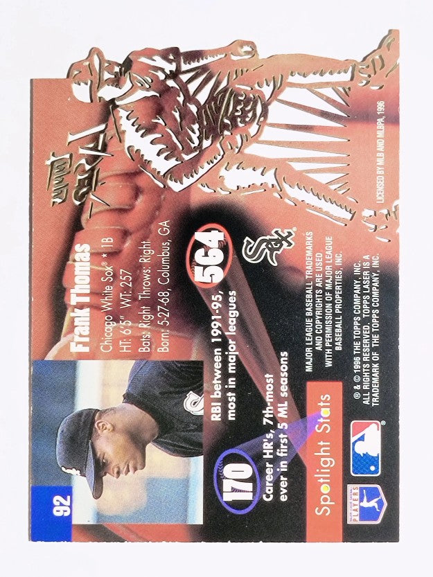 1996 Topps Laser #92 Frank Thomas