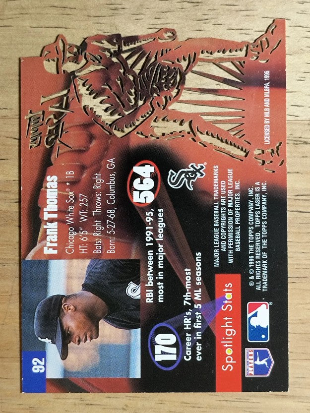 1996 Topps Laser #92 Frank Thomas