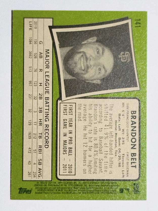 2020 Topps Heritage #141 Brandon Belt