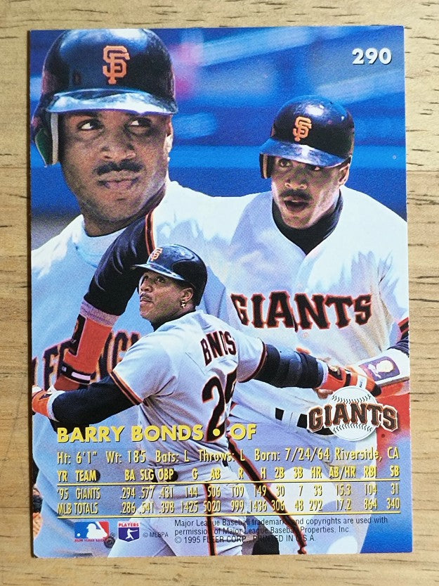 1996 Ultra #290 Barry Bonds