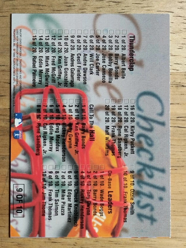 1996 Ultra Checklists #B9 Cal Ripken
