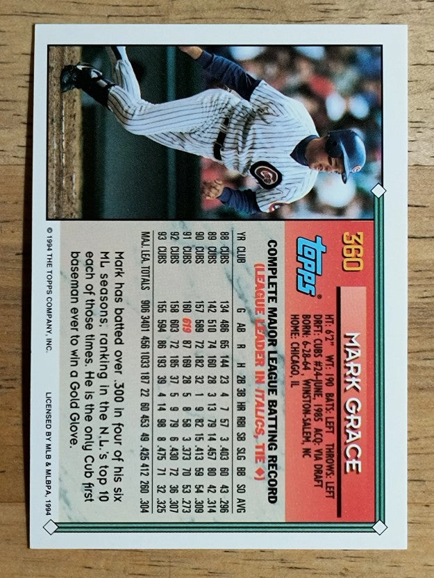 1994 Topps #360 Mark Grace