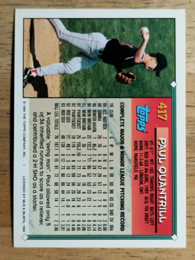 1994 Topps #417 Paul Quantrill