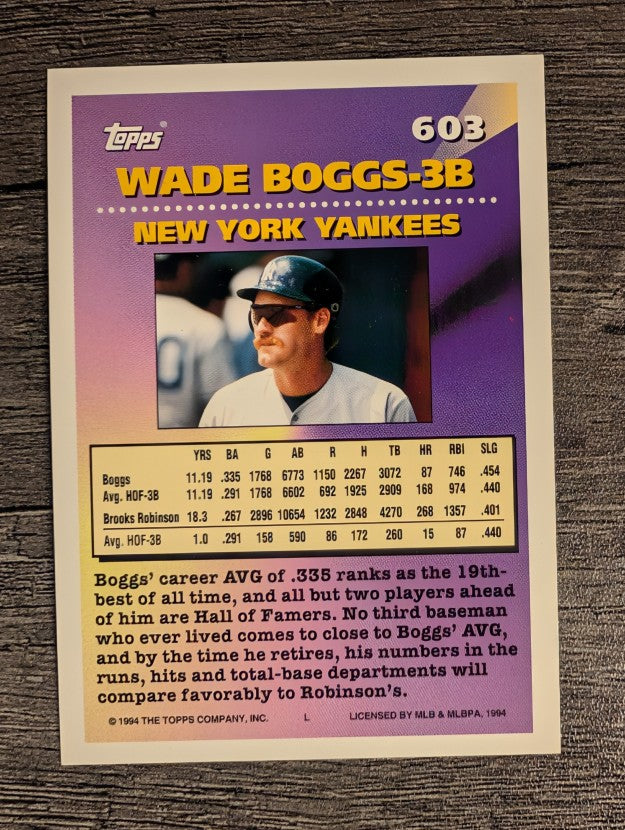 1994 Topps #603 Wade Boggs MOG