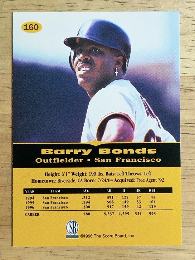1996-97 Score Board All Sport PPF #160 Barry Bonds