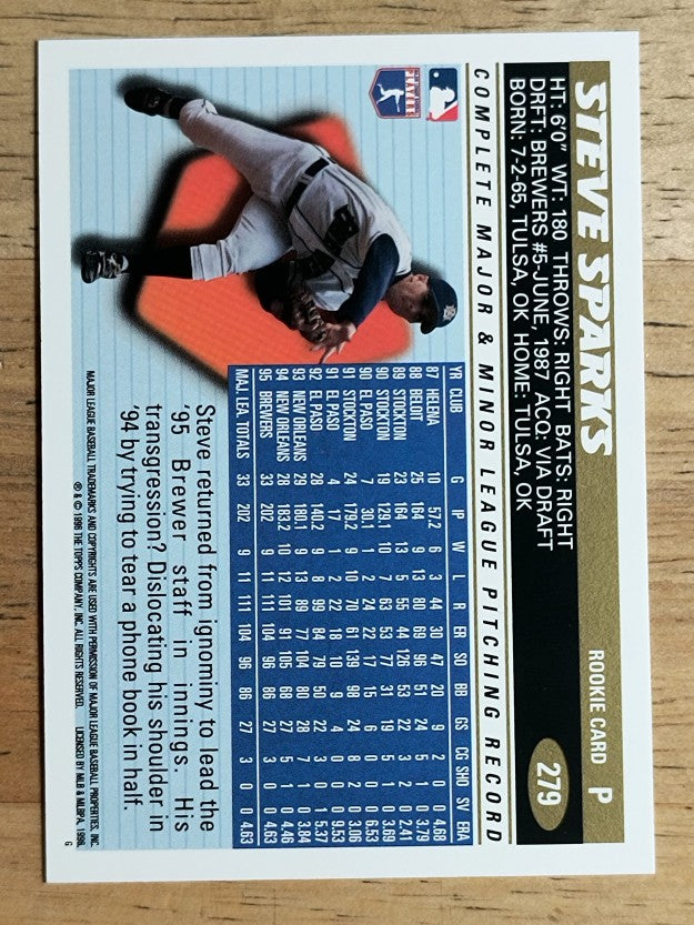 1996 Topps #279 Steve Sparks