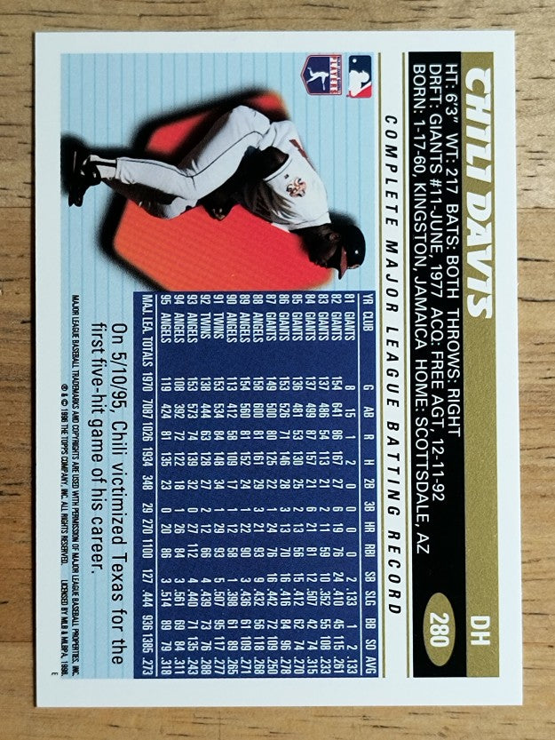 1996 Topps #280 Chili Davis
