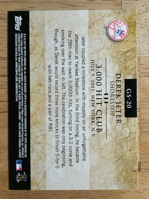 2012 Topps Gold Standard #GS20 Derek Jeter