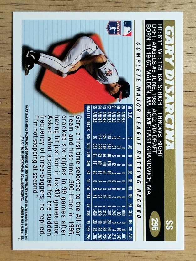 1996 Topps #296 Gary DiSarcina