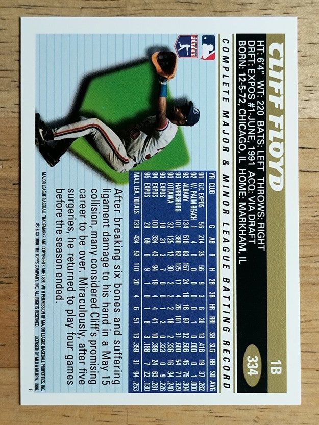 1996 Topps #334 Cliff Floyd