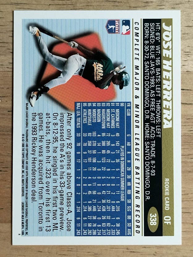 1996 Topps #338 Jose Herrera