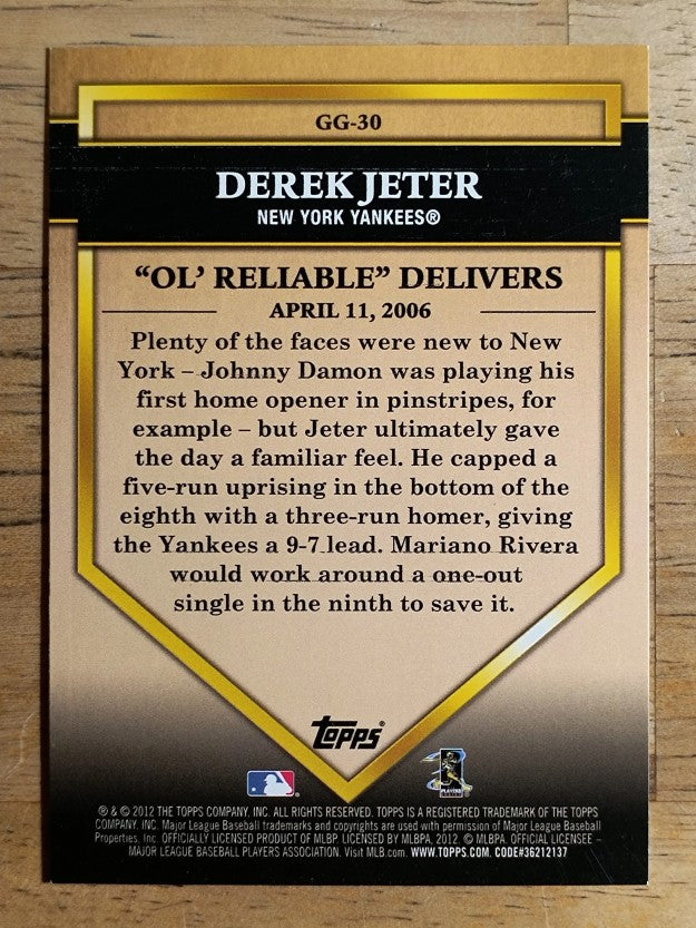 2012 Topps Golden Greats #GG30 Derek Jeter