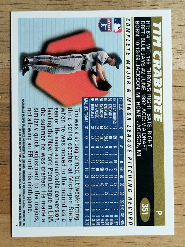 1996 Topps #351 Tim Crabtree