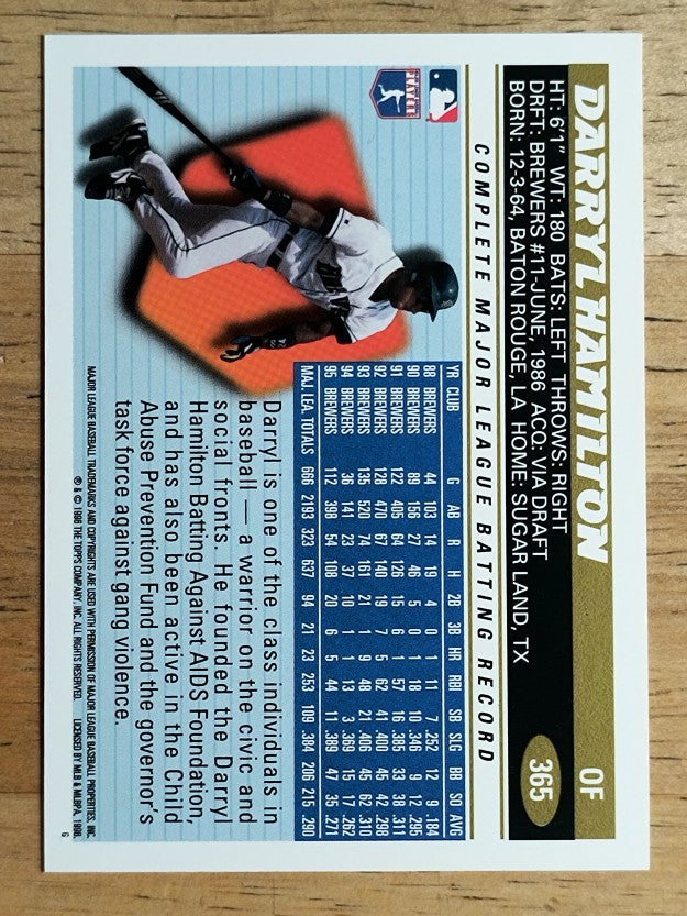 1996 Topps #365 Darryl Hamilton