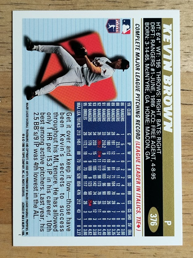 1996 Topps #376 Kevin Brown