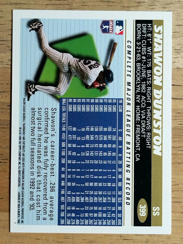 1996 Topps #399 Shawon Dunston