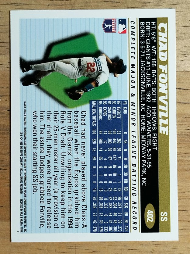 1996 Topps #402 Chad Fonville