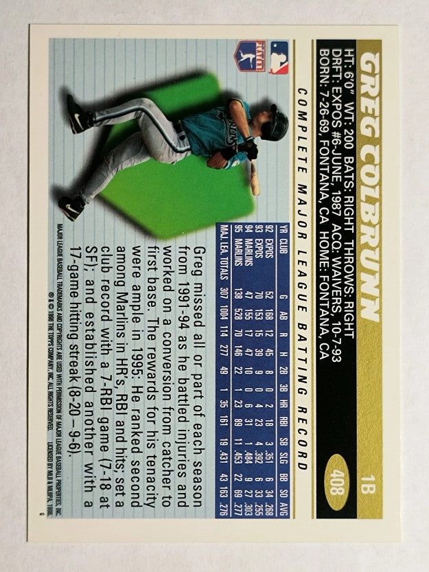 1996 Topps #408 Greg Colbrunn