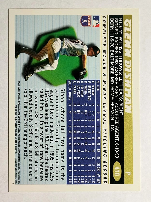 1996 Topps #410 Glenn Dishman