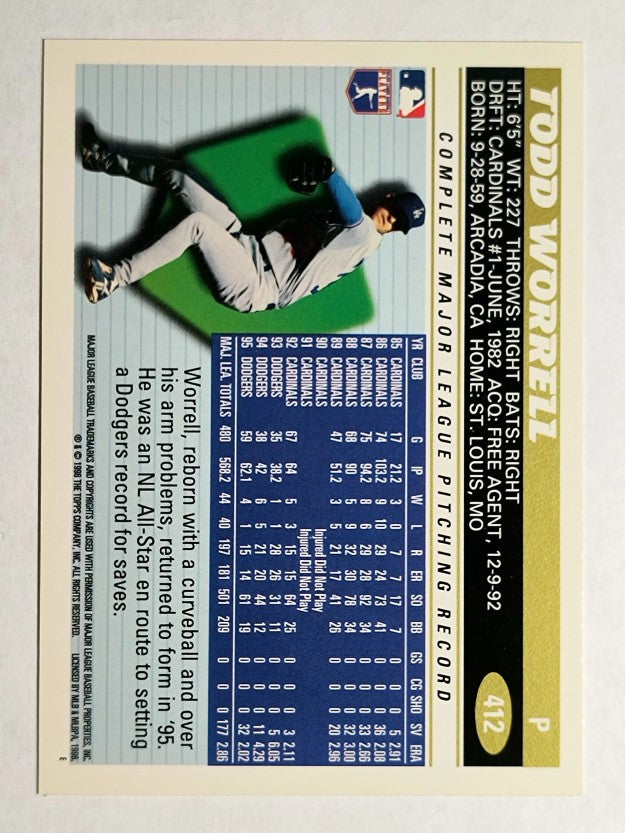 1996 Topps #412 Todd Worrell