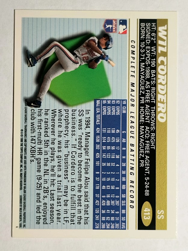 1996 Topps #413 Wil Cordero
