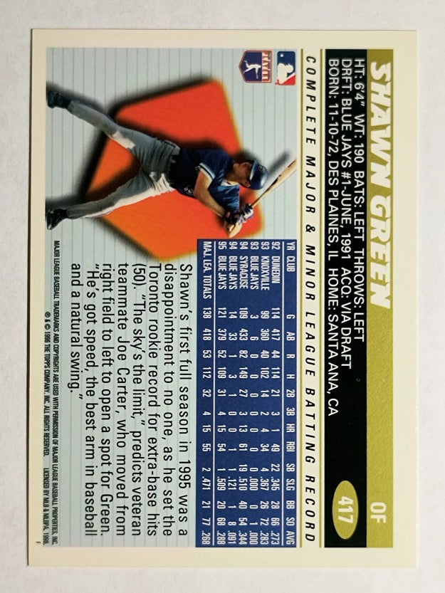 1996 Topps #417 Shawn Green