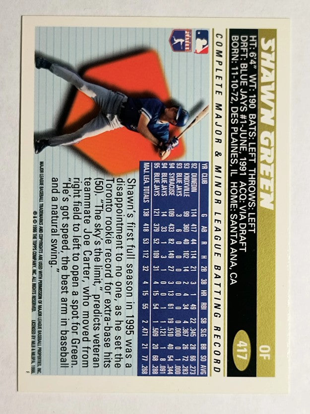1996 Topps #417 Shawn Green