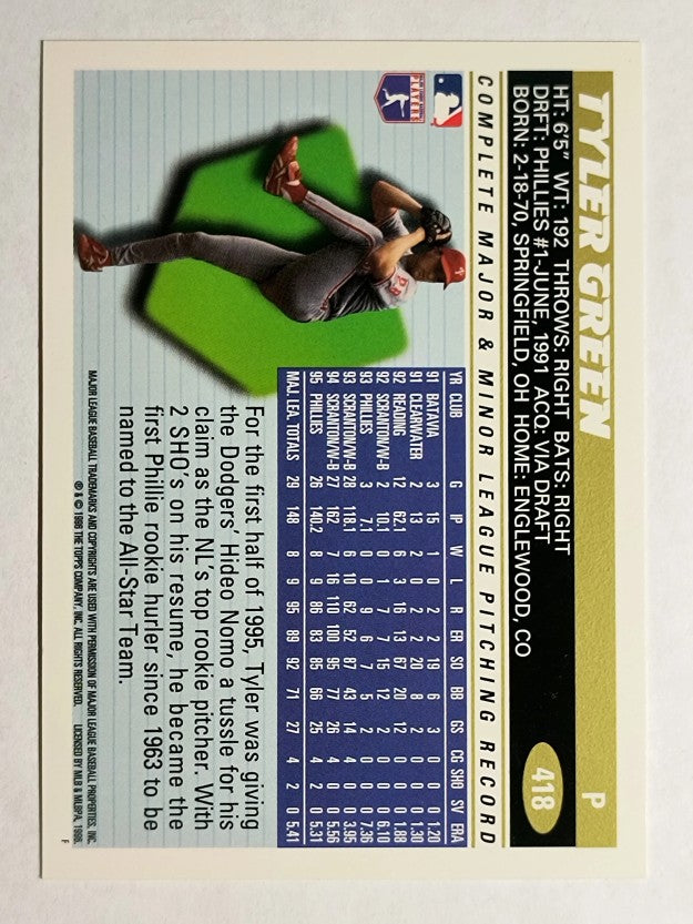 1996 Topps #418 Tyler Green