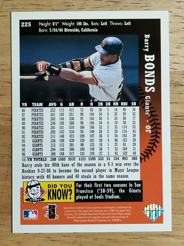 1997 Collector's Choice #225 Barry Bonds
